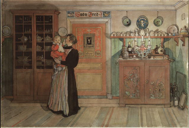 Between Christmas and New Year by Carl Larsson — complete composition