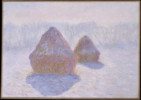 Haystacks (Effect of Snow and Sun) by Claude Monet — complete composition