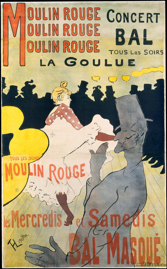 Moulin Rouge — La Goulue by Henri de Toulouse-Lautrec — complete composition