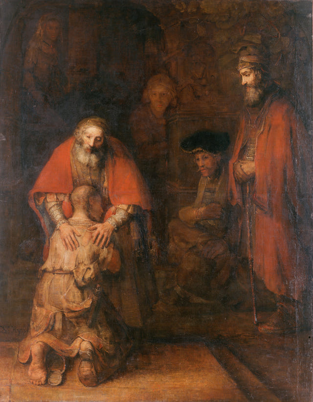 The Return of the Prodigal Son by Rembrandt van Rijn — complete composition