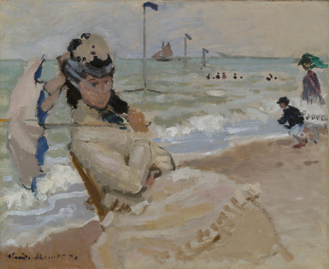 Camille on the Beach at Trouville by Claude Monet — complete composition