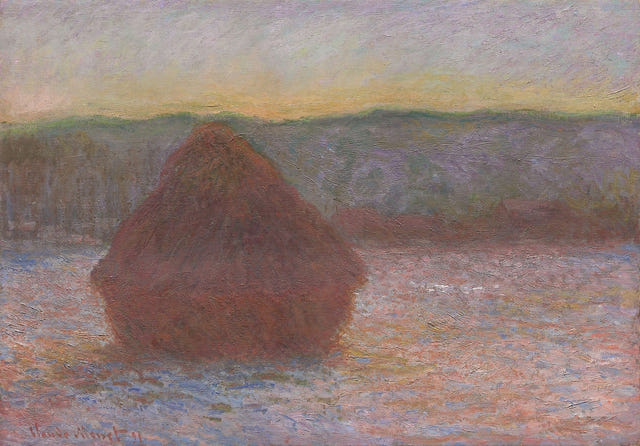 Stack of Wheat (Thaw, Sunset) by Claude Monet — complete composition