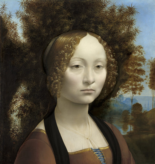 Ginevra de’ Benci by Leonardo da Vinci — complete composition