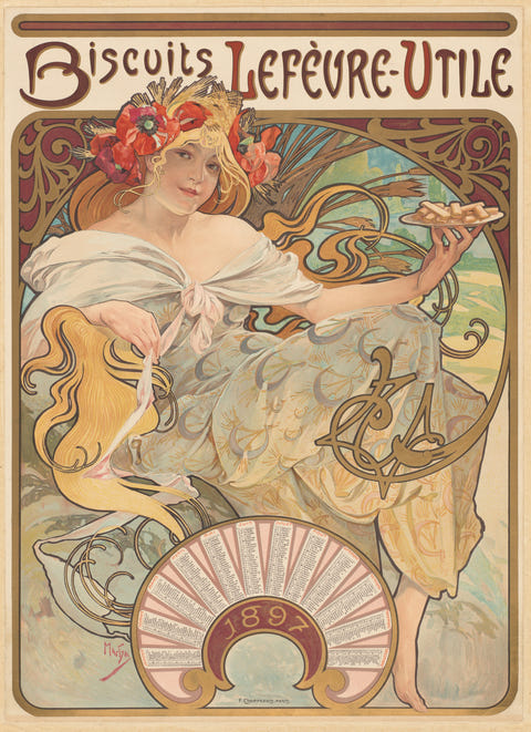 Biscuits Lefèvre-Utile by Alphonse Mucha — complete composition