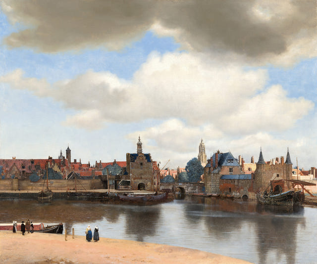 View of Delft by Johannes Vermeer — complete composition