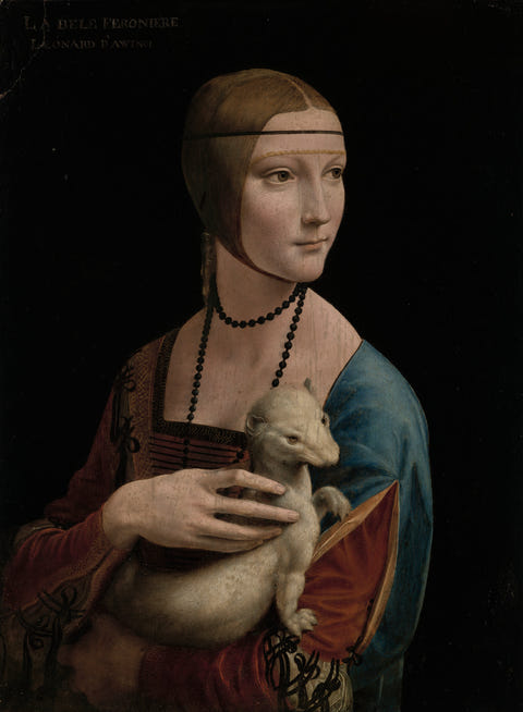 Lady with an Ermine by Leonardo da Vinci — complete composition