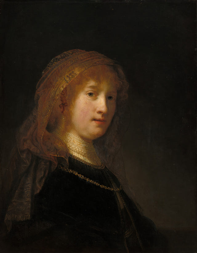 Rembrandt van Rijn — Saskia van Uylenburgh, the Wife of the Artist