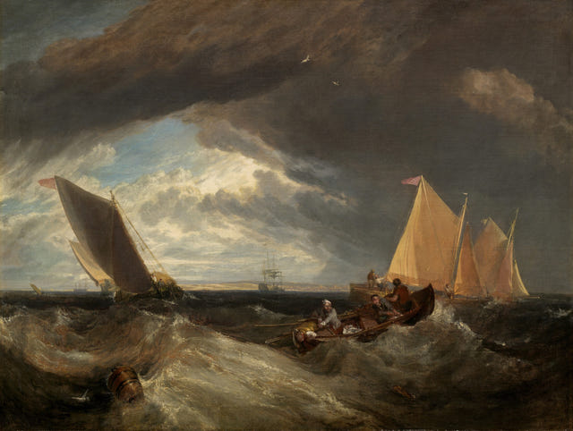 The Junction of the Thames and the Medway by Joseph Mallord William Turner — complete composition