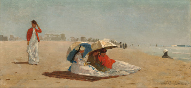East Hampton Beach, Long Island by Winslow Homer, complete composition