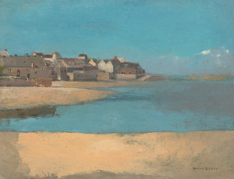 Odilon Redon — Village by the Sea in Brittany