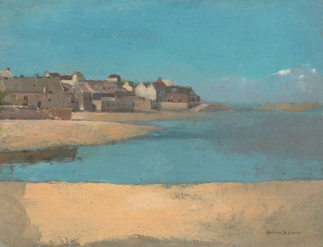 Odilon Redon — Village by the Sea in Brittany