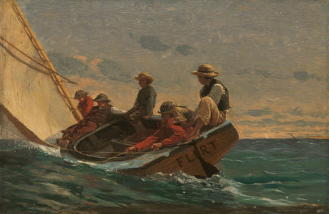The Flirt by Winslow Homer — complete composition