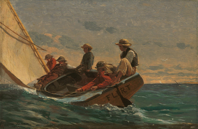 The Flirt by Winslow Homer — complete composition