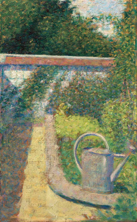 The Watering Can, Garden at Le Raincy by Georges Seurat — complete composition