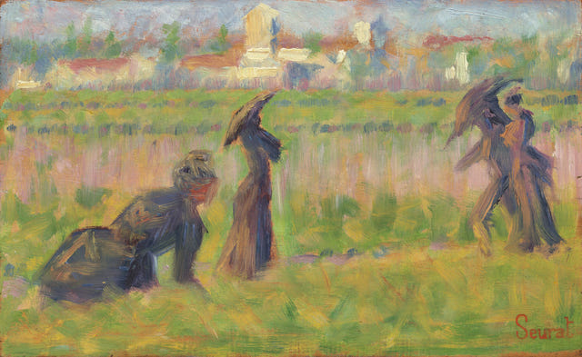 Figures in a Landscape by Georges Seurat — complete composition