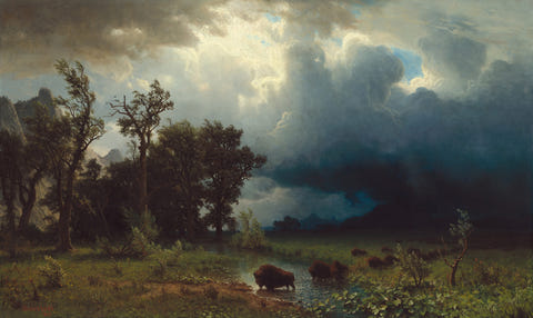 Albert Bierstadt — Buffalo Trail: The Impending Storm