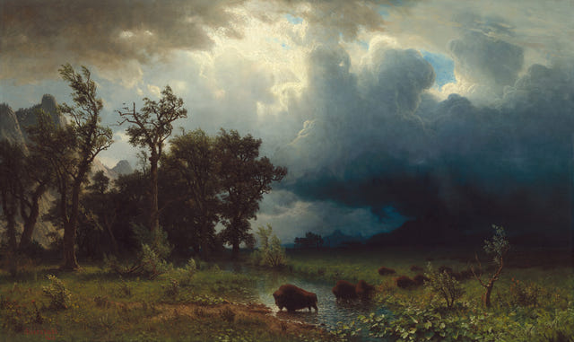 Albert Bierstadt — Buffalo Trail: The Impending Storm
