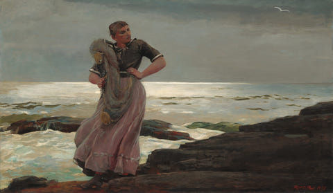 A Light on the Sea by Winslow Homer, complete composition