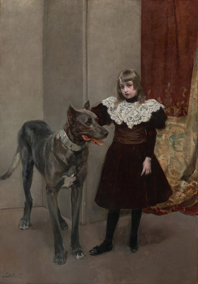 Joaquín Sorolla — Isabelita and Thor Print