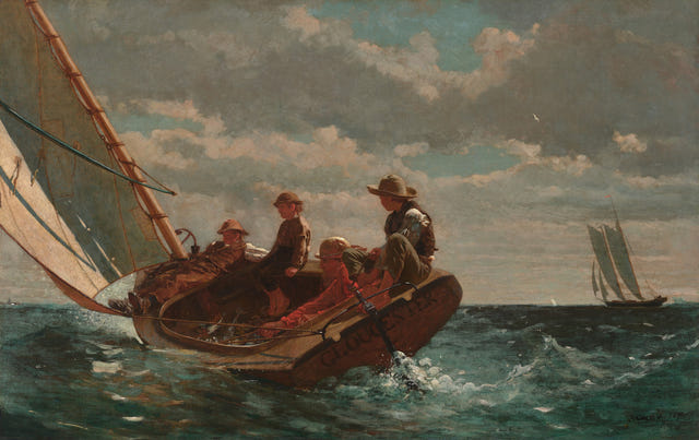 Breezing Up by Winslow Homer — complete composition