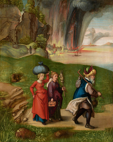 Lot and His Daughters by Albrecht Dürer, complete composition