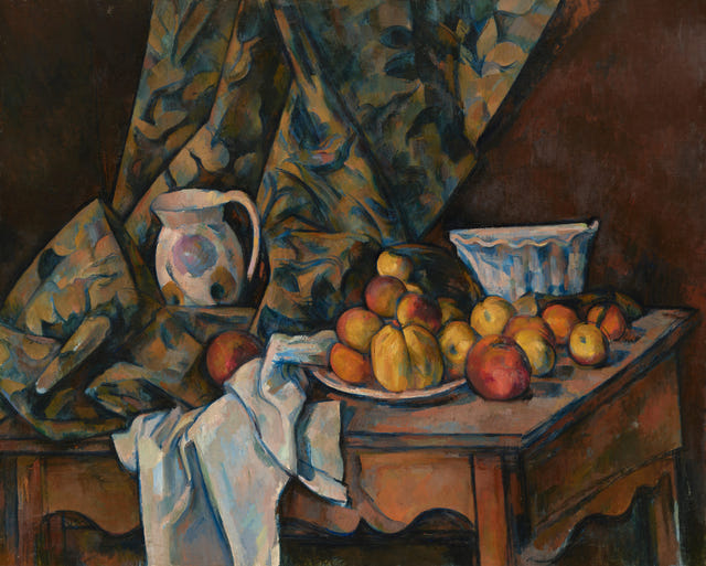 Still Life with Apples and Peaches by Paul Cézanne — complete composition