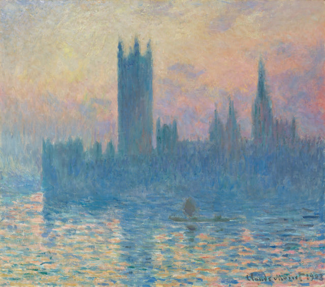 The Houses of Parliament, Sunset by Claude Monet, complete composition