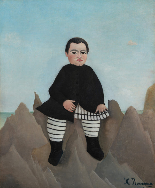Boy on the Rocks by Henri Rousseau — complete composition