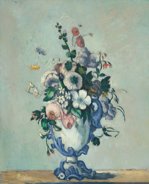Flowers in a Rococo Vase by Paul Cézanne, complete composition