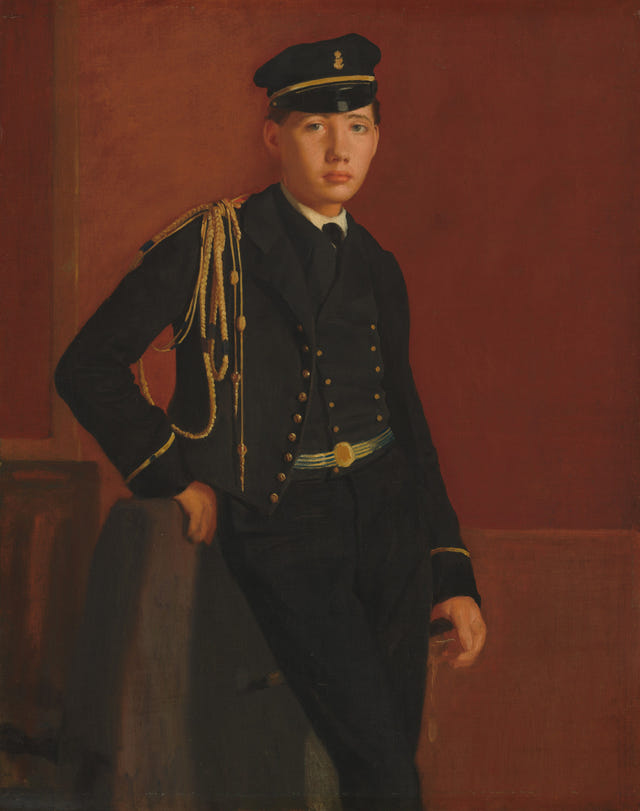 Achille De Gas in the Uniform of a Cadet by Edgar Degas — complete composition