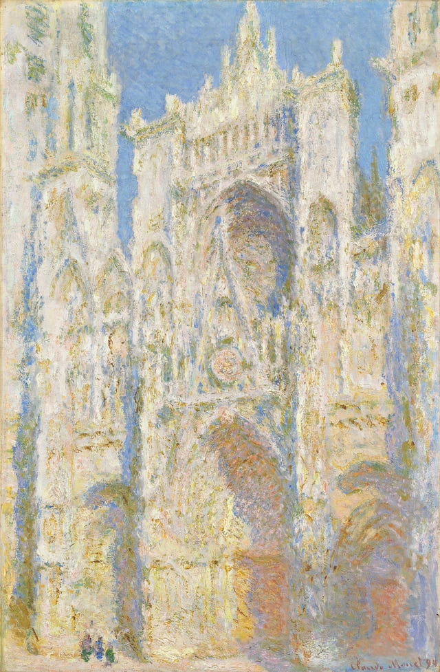 Rouen Cathedral, West Façade, Sunlight by Claude Monet, complete composition