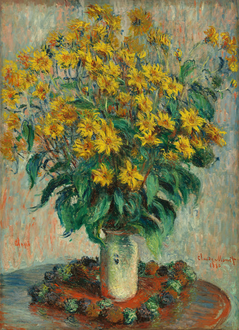 Jerusalem Artichoke Flowers by Claude Monet, complete composition