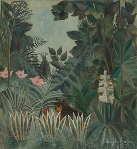 Equatorial Jungle by Henri Rousseau — complete composition
