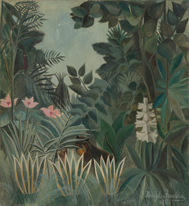 Equatorial Jungle by Henri Rousseau — complete composition