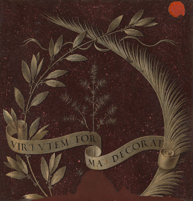 Wreath of Laurel, Palm and Juniper by Leonardo da Vinci — complete composition