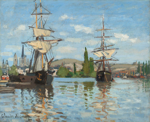 Claude Monet — Ships Riding on the Seine at Rouen