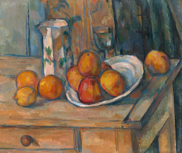 Still Life with Milk Jug and Fruit by Paul Cézanne — complete composition