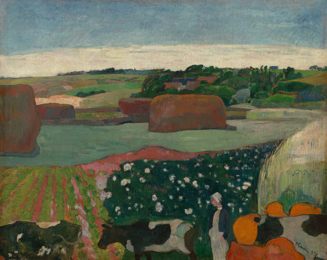 Paul Gauguin — Haystacks in Brittany