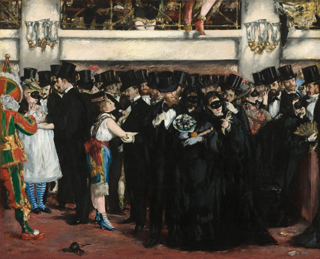 Masked Ball at the Opera by Edouard Manet — complete composition
