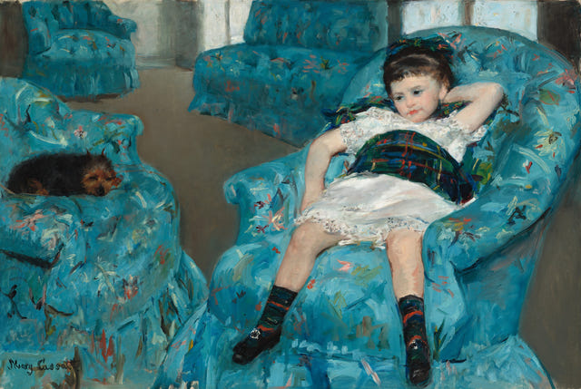 Mary Cassatt — Little Girl in a Blue Armchair