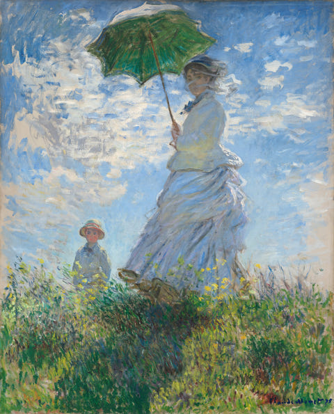 Claude Monet — Woman with a Parasol - Madame Monet and Her Son