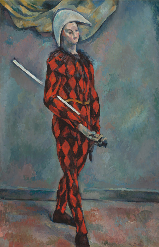 Harlequin by Paul Cezanne — complete composition