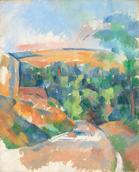 The Bend in the Road by Paul Cezanne — complete composition