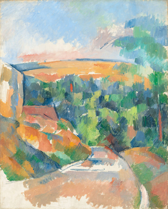 The Bend in the Road by Paul Cezanne — complete composition