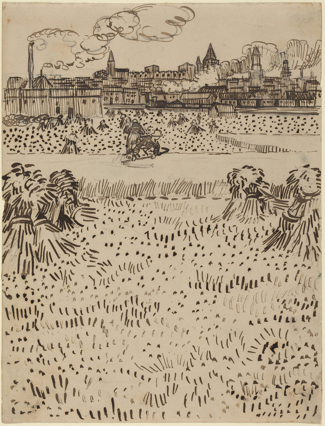 The Harvest by Vincent van Gogh — complete composition
