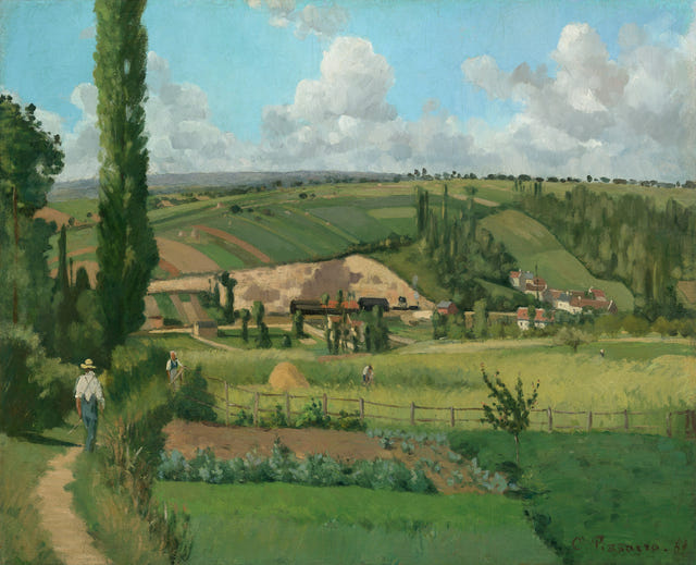 Landscape at Les Pâtis, Pontoise by Camille Pissarro, complete composition