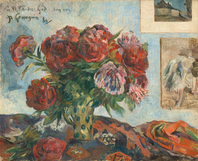 Still Life with Peonies by Paul Gauguin — complete composition