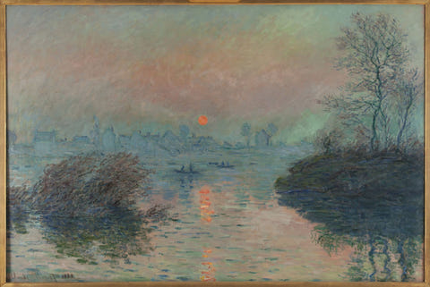 Sunset on the Seine at Lavacourt, Winter Effect by Claude Monet — complete composition