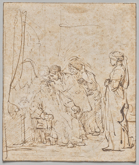 Tobias Healing His Father's Blindness by Rembrandt